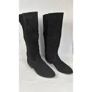 Frye Suede women's 10M black suede boots knee high mid calf Made in USA
